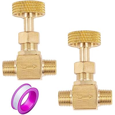 Breezliy 2 Piece Heavy Duty Brass Instrument Replacement Control Needle Valve 1/4" Npt Male X 1/4" Npt Male Connection Breezliy 2 Piece Heavy Duty Brass Instrument Replacement Control Needle Valve 1/4" Npt Male X 1/4" Npt Male Connection