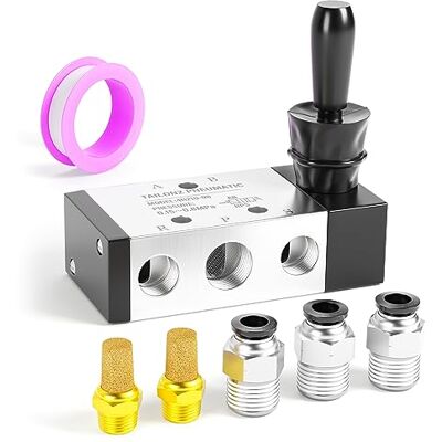 TAILONZ PNEUMATIC 1/4" NPT 5 Way 2 Postion Air Hand Lever Operated Valve Pneumatic Solenoid Valve Manual Control Push-Pull 4H210-08 TAILONZ PNEUMATIC 1/4" NPT 5 Way 2 Postion Air Hand Lever Operated Valve Pneumatic Solenoid Valve Manual Control Push-Pull 4H210-08