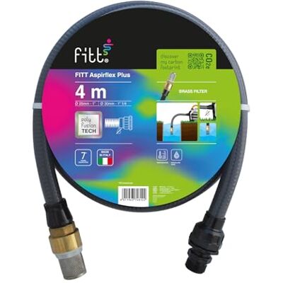 FITT Aspirflex Plus 4m – Water Suction Hose; Universal Connection for Suction and Drainage Pumps; Made in Italy; Brass Filter with Non-Return Valve; Impact Resistant FITT Aspirflex Plus 4m – Water Suction Hose; Universal Connection for Suction and Drainage Pumps; Made in Italy; Brass Filter with Non-Return Valve; Impact Resistant