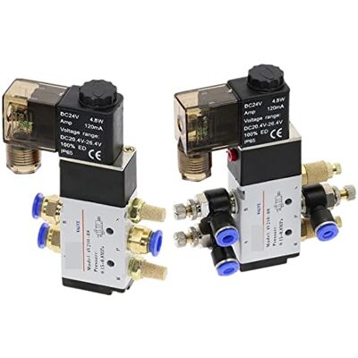 AWWVRLMM Pneumatic Electric Solenoid Valve 5 Way 2 Position Control Air Gas Magnetic Valve 12V 24V 220V Coil Volt 4mm-12mm Hose Fittings 1Pcs(Pc 4mm Fittings,DC12) AWWVRLMM Pneumatic Electric Solenoid Valve 5 Way 2 Position Control Air Gas Magnetic Valve 12V 24V 220V Coil Volt 4mm-12mm Hose Fittings 1Pcs(Pc 4mm Fittings,DC12)