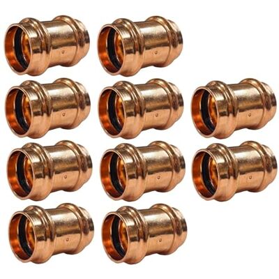 EZ-FLUID (10Pcs) Copper Press Fittings 1/2" Coupling with Stop Zero Lead,Propress Coupling Pressure Copper Fitting,ProPress Press Copper Fitting Connection NSF,cUPC Certified,Residential,Commercial EZ-FLUID (10Pcs) Copper Press Fittings 1/2" Coupling with Stop Zero Lead,Propress Coupling Pressure Copper Fitting,ProPress Press Copper Fitting Connection NSF,cUPC Certified,Residential,Commercial