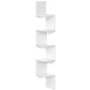 Relaxdays Corner Shelf with 5 MDF Zigzag Shelves, Wall-Mounted, White, 125x20x20 cm Relaxdays Corner Shelf with 5 MDF Zigzag Shelves, Wall-Mounted, White, 125x20x20 cm