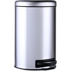 Relaxdays Pedal Bin 12L with Removable Inner Bucket, Foot Pedal, Steel, Silver, 39x25.5x33 cm Relaxdays Pedal Bin 12L with Removable Inner Bucket, Foot Pedal, Steel, Silver, 39x25.5x33 cm