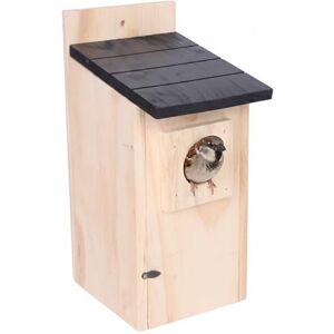 Relaxdays Birdhouse for Sparrows & Tits, Pine Wood, 35mm Entrance, Flap, Hanging, Natural, 27x16x12 cm Relaxdays Birdhouse for Sparrows & Tits, Pine Wood, 35mm Entrance, Flap, Hanging, Natural, 27x16x12 cm