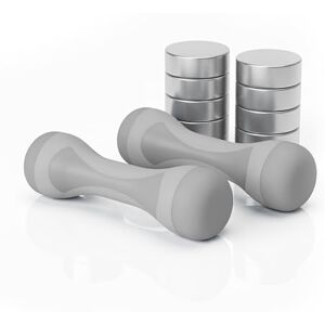 Relaxdays , 2-pack, weight adjustable 1 kg, 1.5 kg, 2 kg, rubber grip, fitness dumbbells, grey, Plastic, Steel, 25 x 7 x 7 cm Relaxdays , 2-pack, weight adjustable 1 kg, 1.5 kg, 2 kg, rubber grip, fitness dumbbells, grey, Plastic, Steel, 25 x 7 x 7 cm