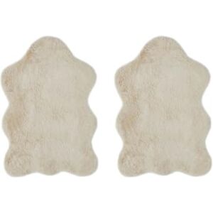 LUXOR Coste Synthetic Fur Rugs - 55x80cm - Beige - Carpet LUXOR Coste Synthetic Fur Rugs - 55x80cm - Beige - Carpet