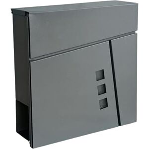 Relaxdays letterbox with newspaper compartment, HWD: 37.5 x 37 x 10.5 cm, DIN C4, weather-resistant, 4 keys, anthracite Relaxdays letterbox with newspaper compartment, HWD: 37.5 x 37 x 10.5 cm, DIN C4, weather-resistant, 4 keys, anthracite