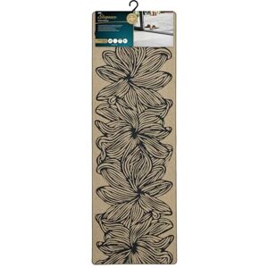 JVL Elegance Machine Washable Entrance Runner Doormat, 50x150cm Flowers, Natural/Black JVL Elegance Machine Washable Entrance Runner Doormat, 50x150cm Flowers, Natural/Black