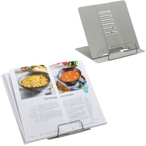 Relaxdays Book Stand, Set of 2, Cookbook Holder, Height Adjustable, for Reading, Kitchen Recipe Support, Steel, Grey, 100%, 2-Set Relaxdays Book Stand, Set of 2, Cookbook Holder, Height Adjustable, for Reading, Kitchen Recipe Support, Steel, Grey, 100%, 2-Set