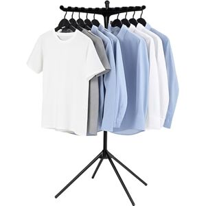 Relaxdays folding laundry drying rack, for 27 hangers, load capacity up to 15 kg, collapsible, HxD: 143x56 cm, black Relaxdays folding laundry drying rack, for 27 hangers, load capacity up to 15 kg, collapsible, HxD: 143x56 cm, black