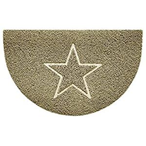 Nicoman Embossed Halfmoon Half Circle Door Mat Dirt-Trapper Jet-Washable Doormat 70x44cm (Beige, STAR Shape) Use on Carpet ONLY Nicoman Embossed Halfmoon Half Circle Door Mat Dirt-Trapper Jet-Washable Doormat 70x44cm (Beige, STAR Shape) Use on Carpet ONLY