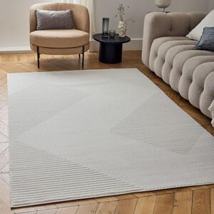THE RUGS Carmel Modern Area Rug - Geometric Cream, 80x150cm THE RUGS Carmel Modern Area Rug - Geometric Cream, 80x150cm