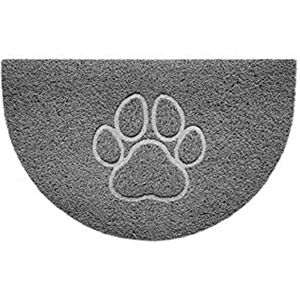 Nicoman Embossed Halfmoon Half Circle Door Mat Dirt-Trapper Jet-Washable Doormat 70x44cm (Grey, PAW Shape) Use Indoor or Sheltered Outdoor Nicoman Embossed Halfmoon Half Circle Door Mat Dirt-Trapper Jet-Washable Doormat 70x44cm (Grey, PAW Shape) Use Indoor or Sheltered Outdoor