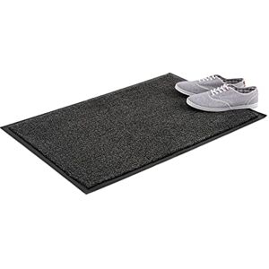 Relaxdays Grey Dirt Trapping Mat, Indoor Doormat, Large Dirt Catcher, Thin Door Mat, 60x90 cm, Black-Grey Relaxdays Grey Dirt Trapping Mat, Indoor Doormat, Large Dirt Catcher, Thin Door Mat, 60x90 cm, Black-Grey