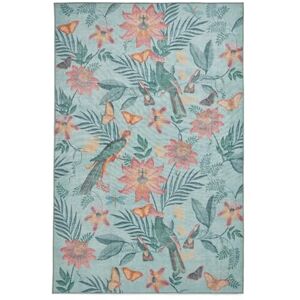 Think Rugs Catherine Lansfield Amaya Tropical Birds Washable Rug, Green Think Rugs Catherine Lansfield Amaya Tropical Birds Washable Rug, Green