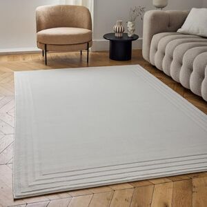 THE RUGS Carmel Modern Area Rug - Bordered Cream - 80x150cm - Rug THE RUGS Carmel Modern Area Rug - Bordered Cream - 80x150cm - Rug