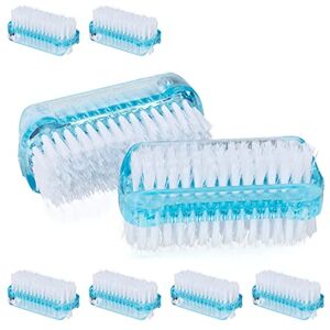 Relaxdays Nail Brush, Set of 8, Double-Sided with Hard Bristles, Plastic, HxWxD: 3.5 x 8.5 x 3.5 cm, Bathroom, Blue, 22 x 19 x 19 cm Relaxdays Nail Brush, Set of 8, Double-Sided with Hard Bristles, Plastic, HxWxD: 3.5 x 8.5 x 3.5 cm, Bathroom, Blue, 22 x 19 x 19 cm