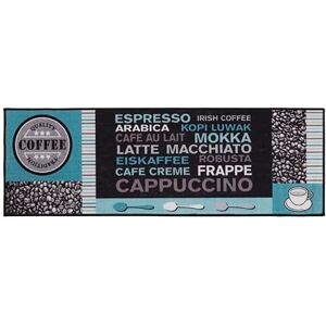 Andiamo ANRO Rug with Coffee Inscriptions - 50x150cm - Grey/Turquoise - Kitchen, Hallway, Dining Andiamo ANRO Rug with Coffee Inscriptions - 50x150cm - Grey/Turquoise - Kitchen, Hallway, Dining