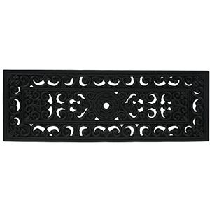 Relaxdays Rubber Step Mat, Rectangular, Indoor & Outdoor Doormat, Shoe Scrapper, 75 x 25 cm, Ornaments, Anti-Slip, Black Relaxdays Rubber Step Mat, Rectangular, Indoor & Outdoor Doormat, Shoe Scrapper, 75 x 25 cm, Ornaments, Anti-Slip, Black