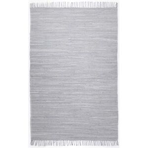 Theko Dhurry Rug 100% Cotton Flat Weave Rug Happy Cotton Handwoven Colour: Grey 120 x 180 cm Theko Dhurry Rug 100% Cotton Flat Weave Rug Happy Cotton Handwoven Colour: Grey 120 x 180 cm