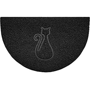Nicoman Embossed Halfmoon Half Circle Door Mat Dirt-Trapper Jet-Washable Doormat 70x44cm (Black, CAT Shape) Use on Carpet ONLY Nicoman Embossed Halfmoon Half Circle Door Mat Dirt-Trapper Jet-Washable Doormat 70x44cm (Black, CAT Shape) Use on Carpet ONLY