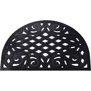 Nicoman Outdoor Doormat Decorative Stair Mats Heavy Duty Drainage Dirt Trapper Porch Rubber Skid Proof Anti Slip (Half-Moon, Black-Bold, 75 x 44cm) Nicoman Outdoor Doormat Decorative Stair Mats Heavy Duty Drainage Dirt Trapper Porch Rubber Skid Proof Anti Slip (Half-Moon, Black-Bold, 75 x 44cm)