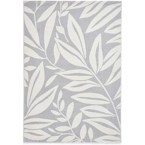 Think Rugs Catherine Lansfield Sorral Leaves Botanical Rug, Grey Think Rugs Catherine Lansfield Sorral Leaves Botanical Rug, Grey