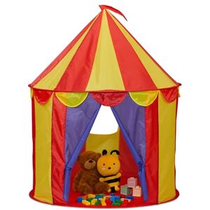 Relaxdays Circus Play Tent, for Children, Indoor, HxD: 125 x 95 cm, Folding, Kids & Toddler Toy, Multicoloured, Polyester, Plastic Relaxdays Circus Play Tent, for Children, Indoor, HxD: 125 x 95 cm, Folding, Kids & Toddler Toy, Multicoloured, Polyester, Plastic