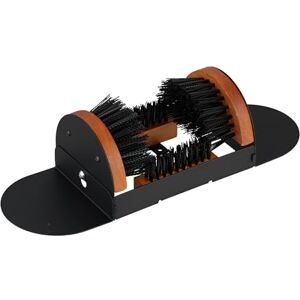 Relaxdays shoe scraper with all-round brushes, outdoor doormat, sturdy bristles, floor mounting, black/brown Relaxdays shoe scraper with all-round brushes, outdoor doormat, sturdy bristles, floor mounting, black/brown