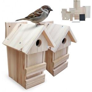 Relaxdays Nest Box Set of 2, DIY Kit, Untreated Natural Wood, 25 x 16 x 16 cm, Entrance Ø 2.8 cm Relaxdays Nest Box Set of 2, DIY Kit, Untreated Natural Wood, 25 x 16 x 16 cm, Entrance Ø 2.8 cm