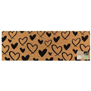 JVL Eco-Friendly Latex Backed Coir Entrance Doormat Runner, 40x120cm Hearts JVL Eco-Friendly Latex Backed Coir Entrance Doormat Runner, 40x120cm Hearts