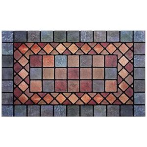 Nicoman Tile Heavy Duty Boot Scraper Doormat, Non-Slip Anti-Fatigue Eco-Friendly Rubber Indoor/Outdoor Door Mat, Rectangular (75x44cm), Blue Border Nicoman Tile Heavy Duty Boot Scraper Doormat, Non-Slip Anti-Fatigue Eco-Friendly Rubber Indoor/Outdoor Door Mat, Rectangular (75x44cm), Blue Border