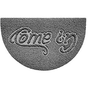 Nicoman Embossed Halfmoon Half Circle Door Mat Dirt-Trapper Jet-Washable Doormat 70x44cm (Grey, COME-IN) Use Outdoor ONLY Nicoman Embossed Halfmoon Half Circle Door Mat Dirt-Trapper Jet-Washable Doormat 70x44cm (Grey, COME-IN) Use Outdoor ONLY