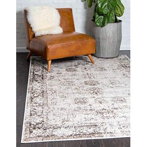 Unique Sofia Collection Traditional Vintage Ivory/Brown Area Rug (155x245) Unique Sofia Collection Traditional Vintage Ivory/Brown Area Rug (155x245)