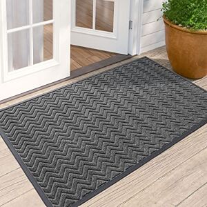 DEXI Door Mat, Durable Heavy Duty Outdoor Indoor Doormat, Stain and Fade Resistant, Non Slip, Low Profile, Easy Clean, 3'x5', Chevron Dark Grey DEXI Door Mat, Durable Heavy Duty Outdoor Indoor Doormat, Stain and Fade Resistant, Non Slip, Low Profile, Easy Clean, 3'x5', Chevron Dark Grey