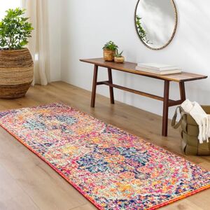 Livabliss Asmara Vintage Rug Runner Rugs Living Room 80x220 cm, Hallway, Kitchen Area Traditional Multicoloured Boho Style, Easy Care Bohemian Large Rug, Orange, Navy, Teal, Burgundy Livabliss Asmara Vintage Rug Runner Rugs Living Room 80x220 cm, Hallway, Kitchen Area Traditional Multicoloured Boho Style, Easy Care Bohemian Large Rug, Orange, Navy, Teal, Burgundy