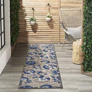 Nourison Aloha Indoor/Outdoor Natural/Blue 2'3" x 12' Area -Rug, Easy -Cleaning, Non Shedding, Bed Room, Living Room, Dining Room, Deck, Backyard, Patio (2x12) Nourison Aloha Indoor/Outdoor Natural/Blue 2'3" x 12' Area -Rug, Easy -Cleaning, Non Shedding, Bed Room, Living Room, Dining Room, Deck, Backyard, Patio (2x12)