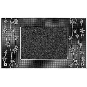 JVL Daisy PVC Pin Scraper Doormat, 45x75cm, Silver JVL Daisy PVC Pin Scraper Doormat, 45x75cm, Silver