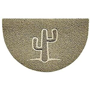 Nicoman Embossed Halfmoon Half Circle Door Mat Dirt-Trapper Jet-Washable Doormat 70x44cm (Beige, CACTUS Shape) Use on Carpet ONLY Nicoman Embossed Halfmoon Half Circle Door Mat Dirt-Trapper Jet-Washable Doormat 70x44cm (Beige, CACTUS Shape) Use on Carpet ONLY