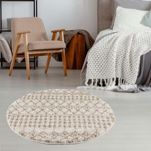 THE RUGS Modern Moroccan Design Living Room and Bedroom Rugs, Non-Shedding & Easy Care (Moroccan Ivory/Beige, 120 cm Round) THE RUGS Modern Moroccan Design Living Room and Bedroom Rugs, Non-Shedding & Easy Care (Moroccan Ivory/Beige, 120 cm Round)