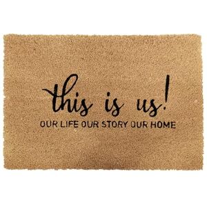 Relaxdays Coconut Doormat, This is Us, 60x40 cm, non-slip, durable, indoor & outdoor, door mat, natural Relaxdays Coconut Doormat, This is Us, 60x40 cm, non-slip, durable, indoor & outdoor, door mat, natural