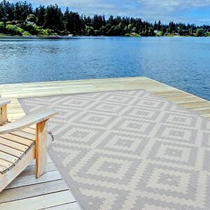THE RUGS Outdoor Rug – Weather & UV Resistant Outdoor/Indoor Area Rugs Durable Rugs for Patio, Deck, Garden, Kitchen, Bathroom or Living Room Grey, 140 x 200 cm THE RUGS Outdoor Rug – Weather & UV Resistant Outdoor/Indoor Area Rugs Durable Rugs for Patio, Deck, Garden, Kitchen, Bathroom or Living Room Grey, 140 x 200 cm