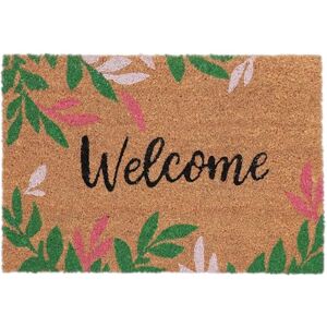 Relaxdays Coconut Doormat, Non-Slip, Welcome Floral Pattern, Indoor & Outdoor, Dirt Trap, 1.5 x 60 x 40 cm, Colourful, Coco Relaxdays Coconut Doormat, Non-Slip, Welcome Floral Pattern, Indoor & Outdoor, Dirt Trap, 1.5 x 60 x 40 cm, Colourful, Coco