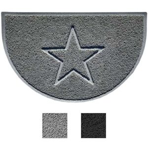 Nicoman Star Shape Embossed Entrance Door Mat Non Slip Dirt Trapper PVC Spaghetti Mat with Rubber Base, Jet Washable Quick Drying Doormat Drainage Outdoor Use Only (Half-Moon, Grey, 70 x 44cm) Nicoman Star Shape Embossed Entrance Door Mat Non Slip Dirt Trapper PVC Spaghetti Mat with Rubber Base, Jet Washable Quick Drying Doormat Drainage Outdoor Use Only (Half-Moon, Grey, 70 x 44cm)