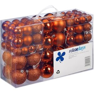 Relaxdays Christmas Baubles Set of 100, Festive Ornaments, Matt, Shiny, Glitter, Tree Balls ∅ 3, 4 & 6 cm, Orange, 7 x 6 x 6 cm Relaxdays Christmas Baubles Set of 100, Festive Ornaments, Matt, Shiny, Glitter, Tree Balls ∅ 3, 4 & 6 cm, Orange, 7 x 6 x 6 cm