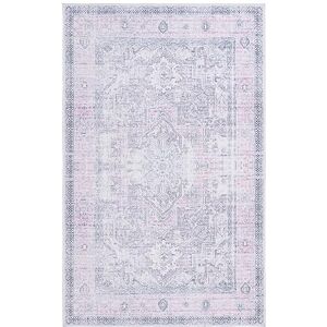 Safavieh Distressed Rug Optimal for High Traffic Areas, Machine Washable and Slip Resistant, Arizona Collection, Short Pile, in Red and Ivory, 183 X 183 cm Safavieh Distressed Rug Optimal for High Traffic Areas, Machine Washable and Slip Resistant, Arizona Collection, Short Pile, in Red and Ivory, 183 X 183 cm