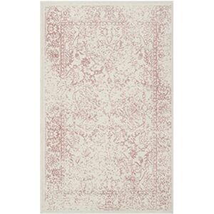Safavieh Distressed Rug for Living Room, Dining Room, Bedroom, Adirondack Collection, Short Pile, in Ivory and Rose, 76 x 121 cm Safavieh Distressed Rug for Living Room, Dining Room, Bedroom, Adirondack Collection, Short Pile, in Ivory and Rose, 76 x 121 cm