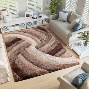 Serdim Rugs Modern Soft Swirl Design Hand Carved Shiny Shimmer Living Room Polyester Shaggy Rugs, Bronze, 160x230cm (5'3"x7'7") Serdim Rugs Modern Soft Swirl Design Hand Carved Shiny Shimmer Living Room Polyester Shaggy Rugs, Bronze, 160x230cm (5'3"x7'7")