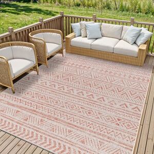 Livabliss Alora Indoor Outdoor Rug Large Boho Rugs for Living Room 200x275 cm Dining, Kitchen Carpet, Patterned Neutral and Coloured Rugs, Waterproof, Stain Durable Coral, Ivory, Pink Livabliss Alora Indoor Outdoor Rug Large Boho Rugs for Living Room 200x275 cm Dining, Kitchen Carpet, Patterned Neutral and Coloured Rugs, Waterproof, Stain Durable Coral, Ivory, Pink