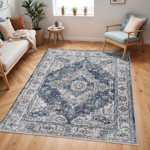 Livabliss London Vintage Rug Area Rugs for Living Room 140x200 cm, Bedroom Scandi Neutral Rug, Traditional Patterned Boho Rug Style, Natural Easy Care Pile Large Rug, Blue and Grey Rug Livabliss London Vintage Rug Area Rugs for Living Room 140x200 cm, Bedroom Scandi Neutral Rug, Traditional Patterned Boho Rug Style, Natural Easy Care Pile Large Rug, Blue and Grey Rug